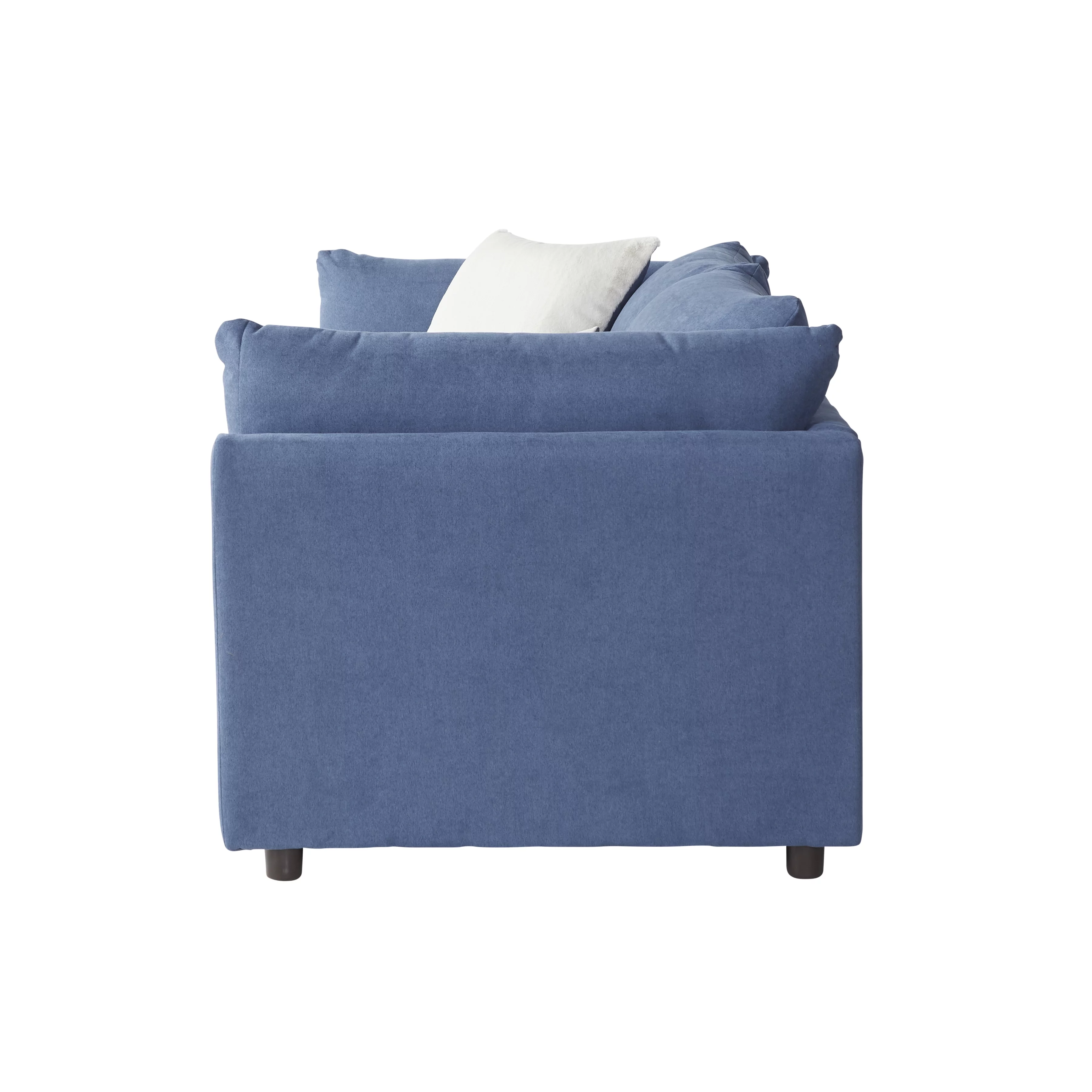 Roundhill Furniture Enda Pillow Back Fabric Sofa, Image Navy - Radiant Selections