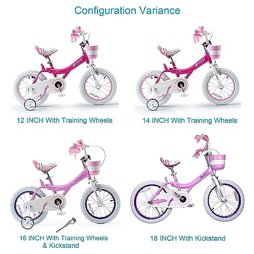 Royalbaby Princess Girls Kids Bike 12 14 16 18 20 Inch Children Bicycle with Basket for Age 3-12 Years