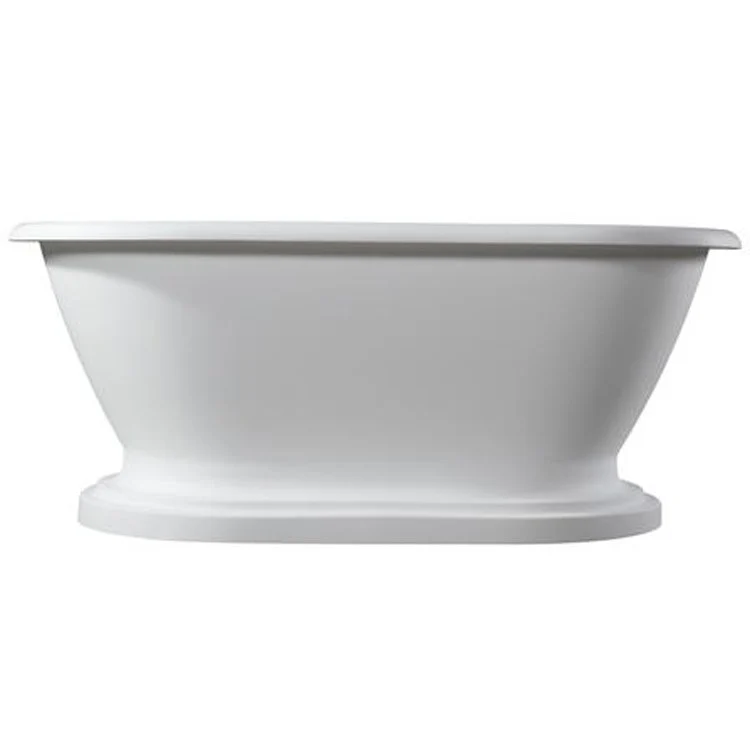 Freestanding Tub Wingate 59 Inch Matte White Oval Resin No Faucet Holes Rolled Rim