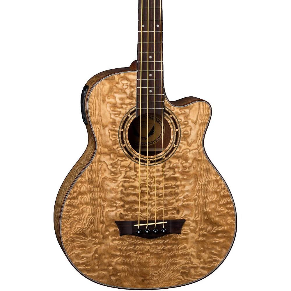Dean Exotica Quilted Ash Acoustic-Electric Bass Guitar with Aphex Gloss, Natural