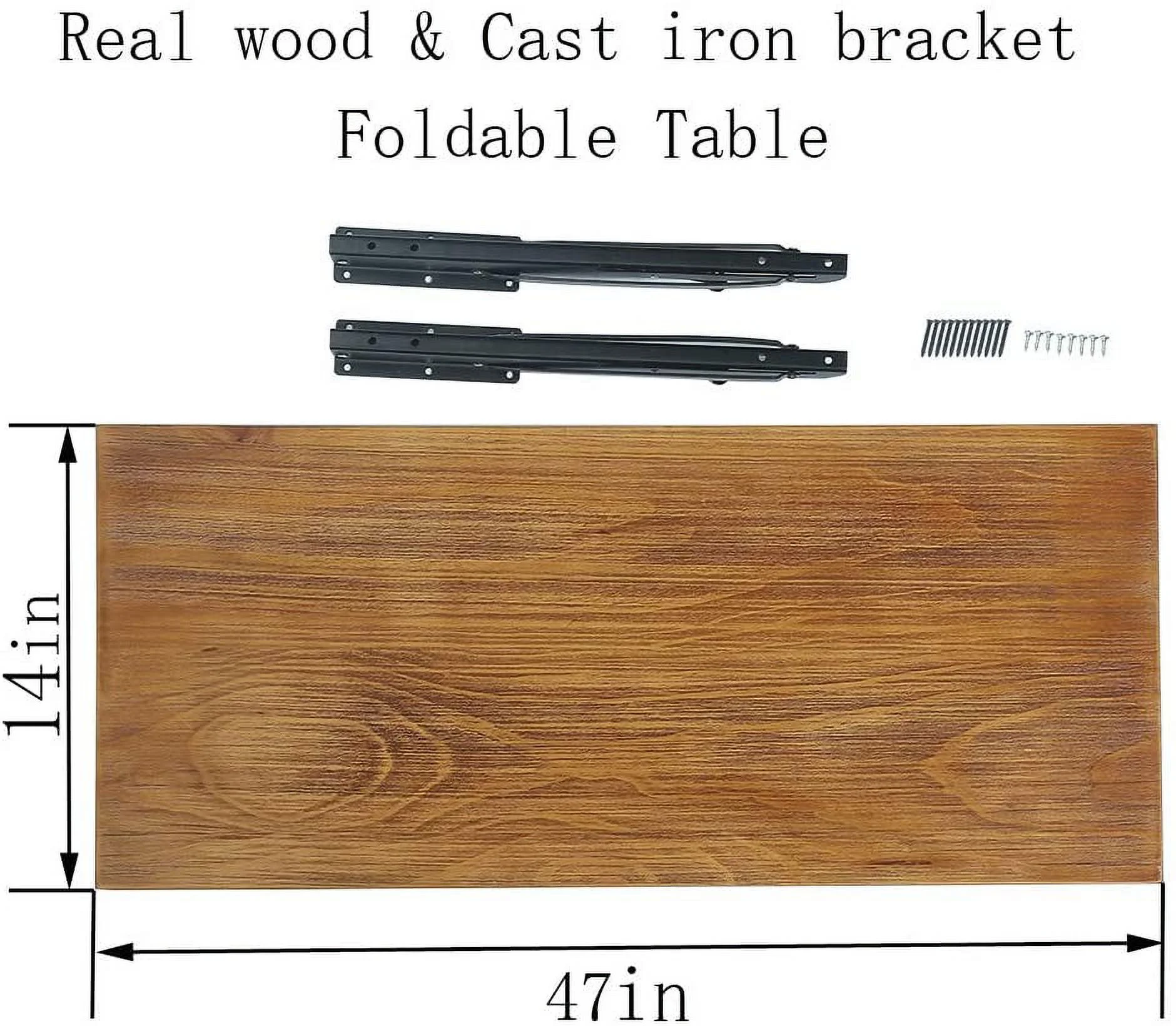 (47" Lx14 W) Industrial Rustic Folding Wall Mounted Workbench Drop Leaf Table, Dining Table Desk, Pine Wood Wall Mounted Bar Tables,Workbench