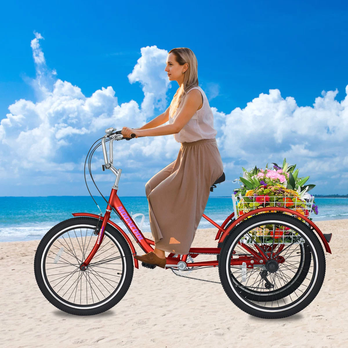 ABORON 26 inch 7 Speed Adult Tricycles , 3-Wheels Cruiser Bike with Basket, Trikes for Women, Men, Seniors,Adult - Curated Treasures Market