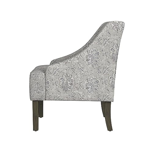 HomePop Velvet Swoop Arm Accent Chair, Suri Blue