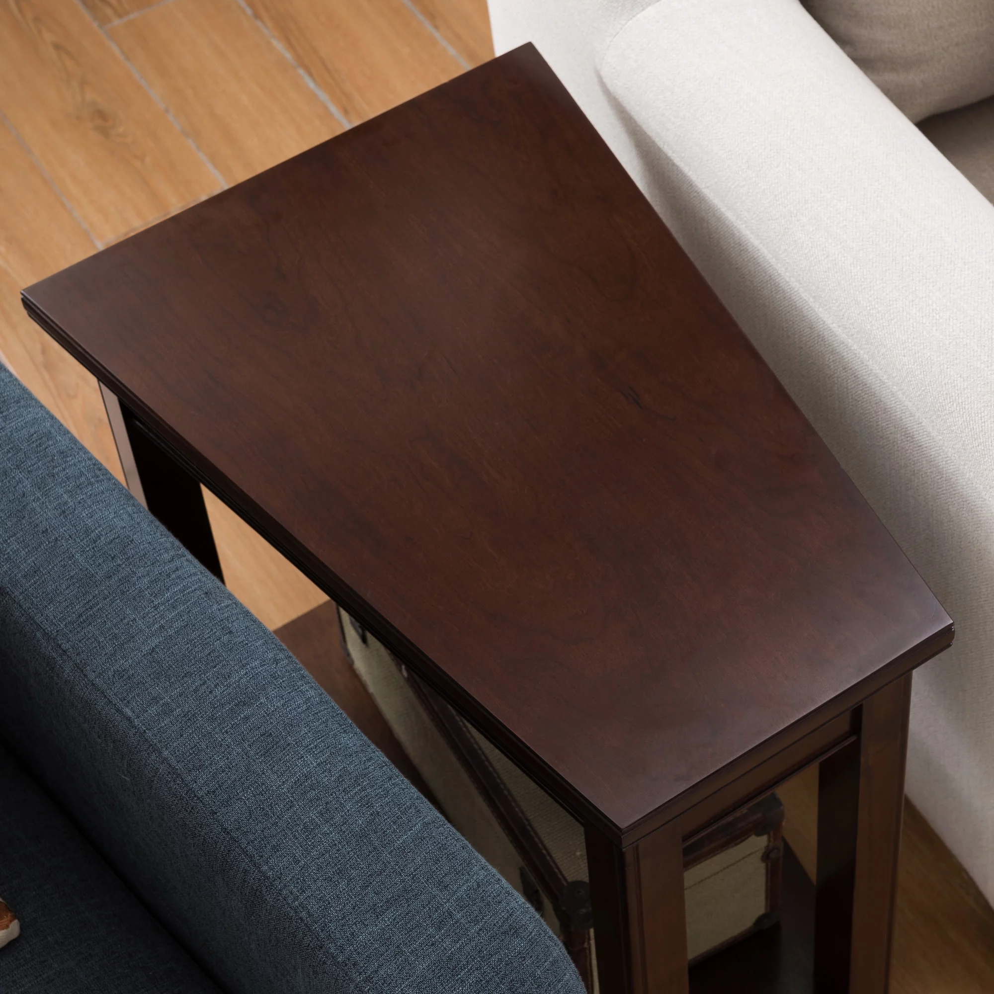 Laurent Recliner Wedge Table in Chocolate Cherry