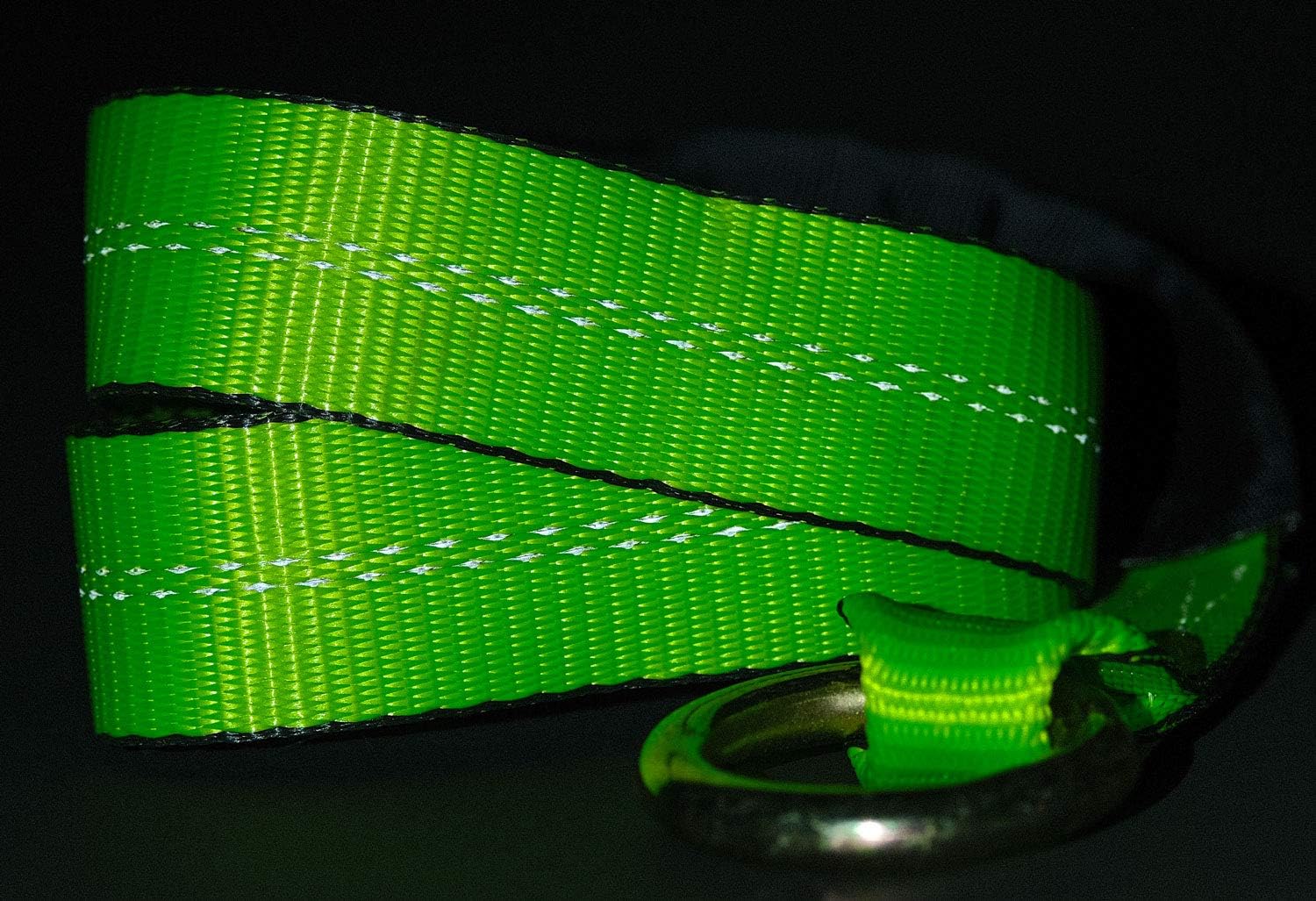 Mytee Products (8 Pack) 2 x 8' Car Tie Down Lasso Ratchet Strap with Chain Anchor - High Viz Green Tire Straps for Car Trailer