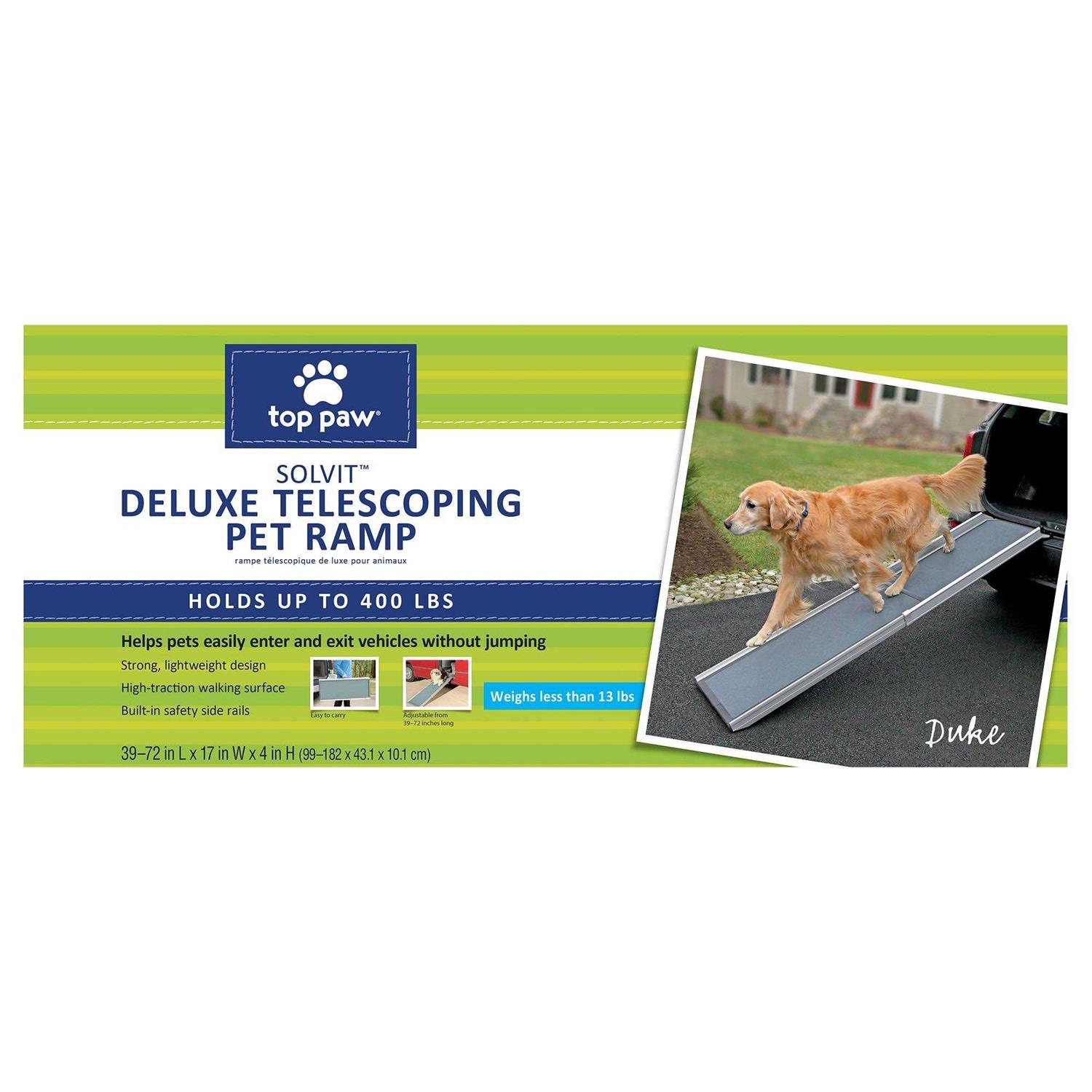 Top Paw Deluxe Telescoping Pet Ramp in Grey - Pet Supplies online store