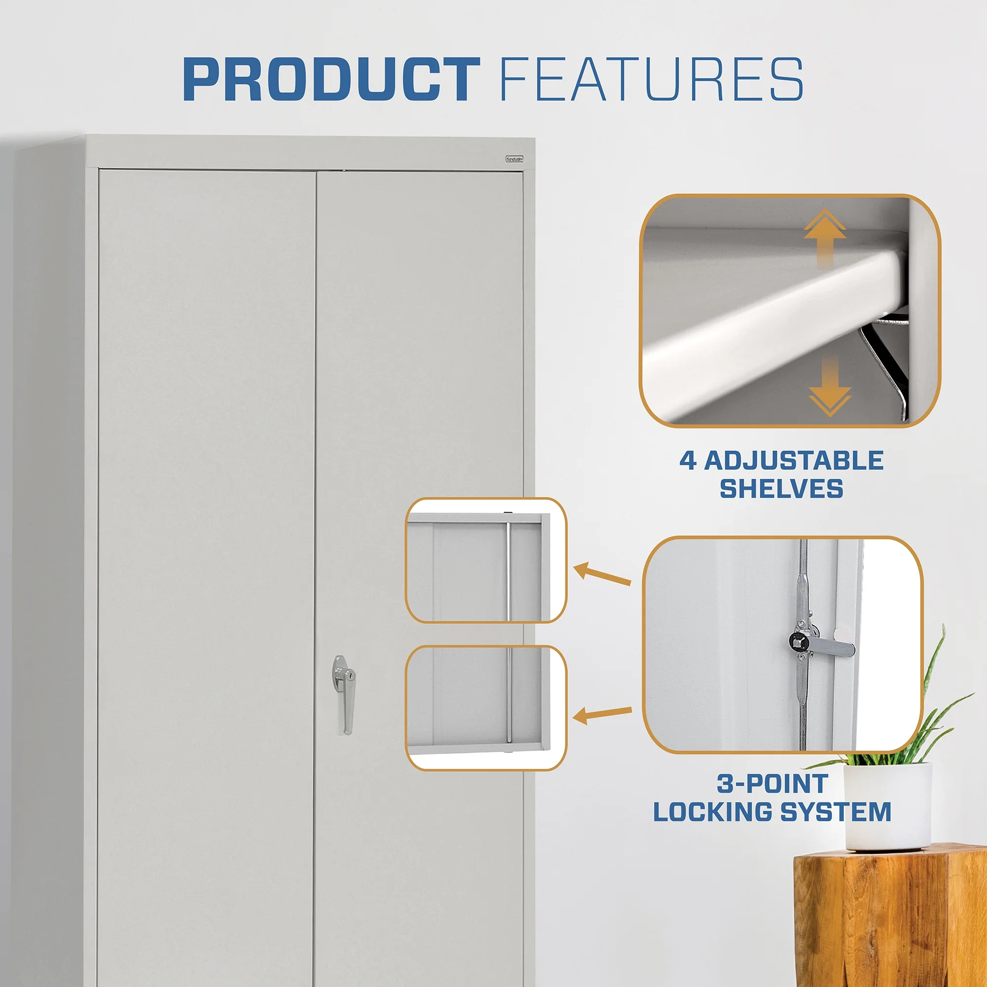 Classic Series 36"W x 72"H x 18"D Combination Storage Cabinet with Adjustable Shelves, Dove Grey - Curated Treasures Market