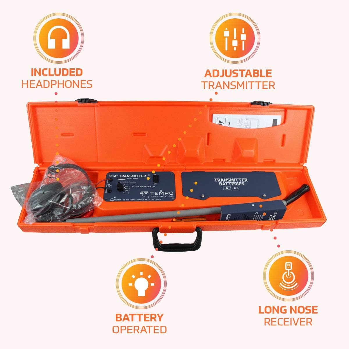 Tempo Communications 521A Professional Wire and Valve Locator - Troubleshoot Sprinkler Irrigation Systems (Latest Model)