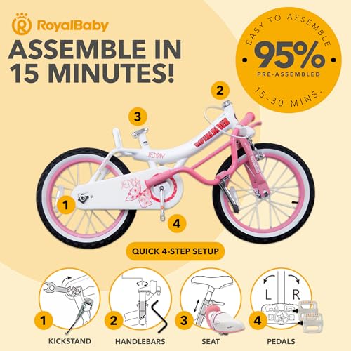 Royalbaby Princess Girls Kids Bike 12 14 16 18 20 Inch Children Bicycle with Basket for Age 3-12 Years