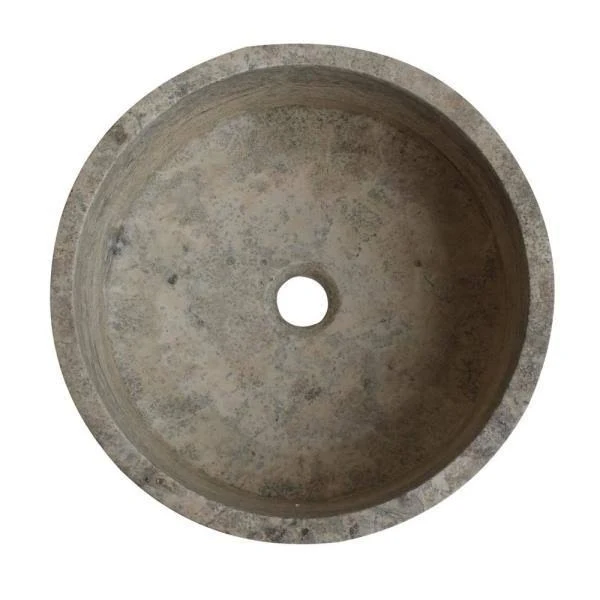 Cylindrical Natural Stone Vessel Sink in Grey TM007