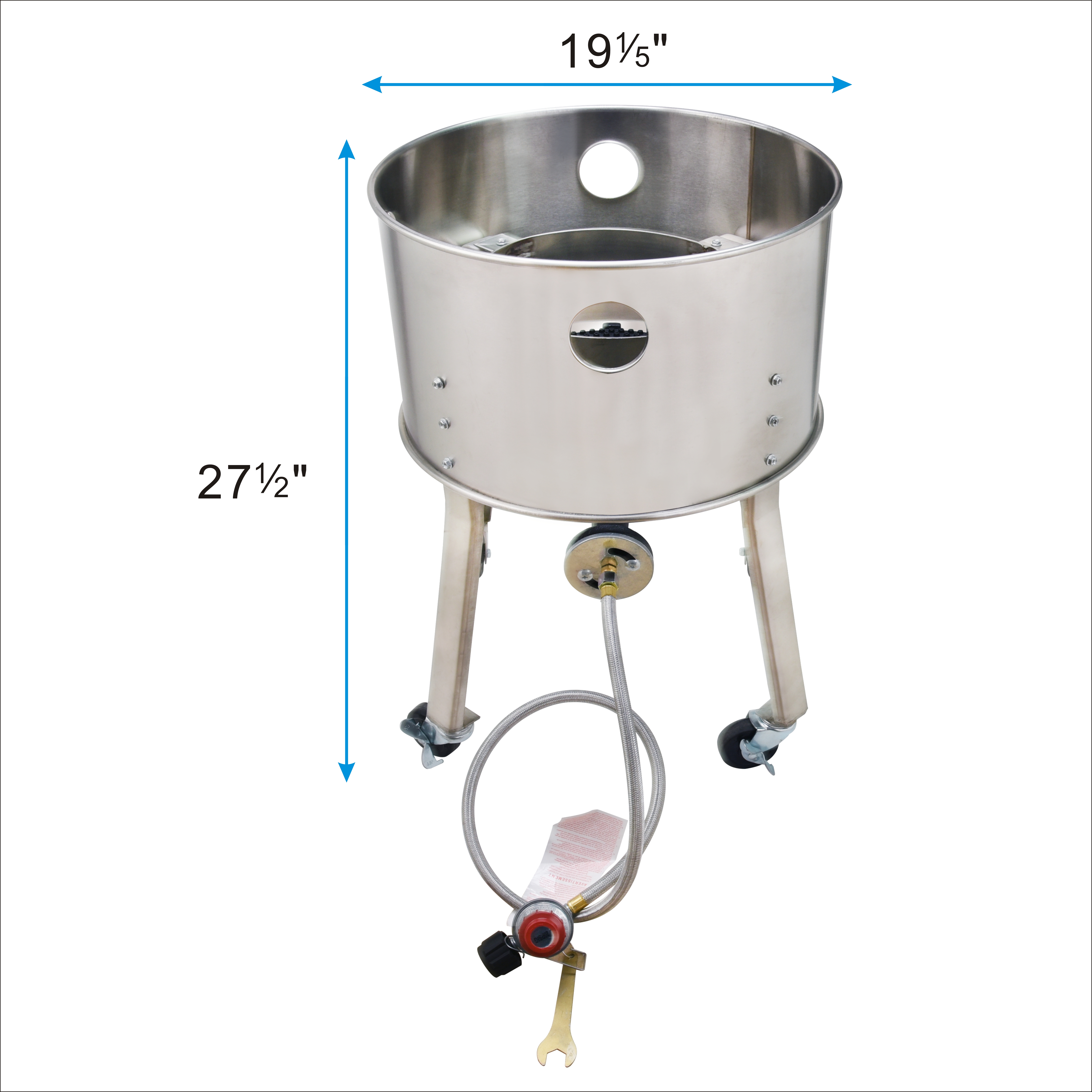 ARC USA 615BS Stainless Steel Propane Burner Turkey Fryer with Wheels 200,000 BTU