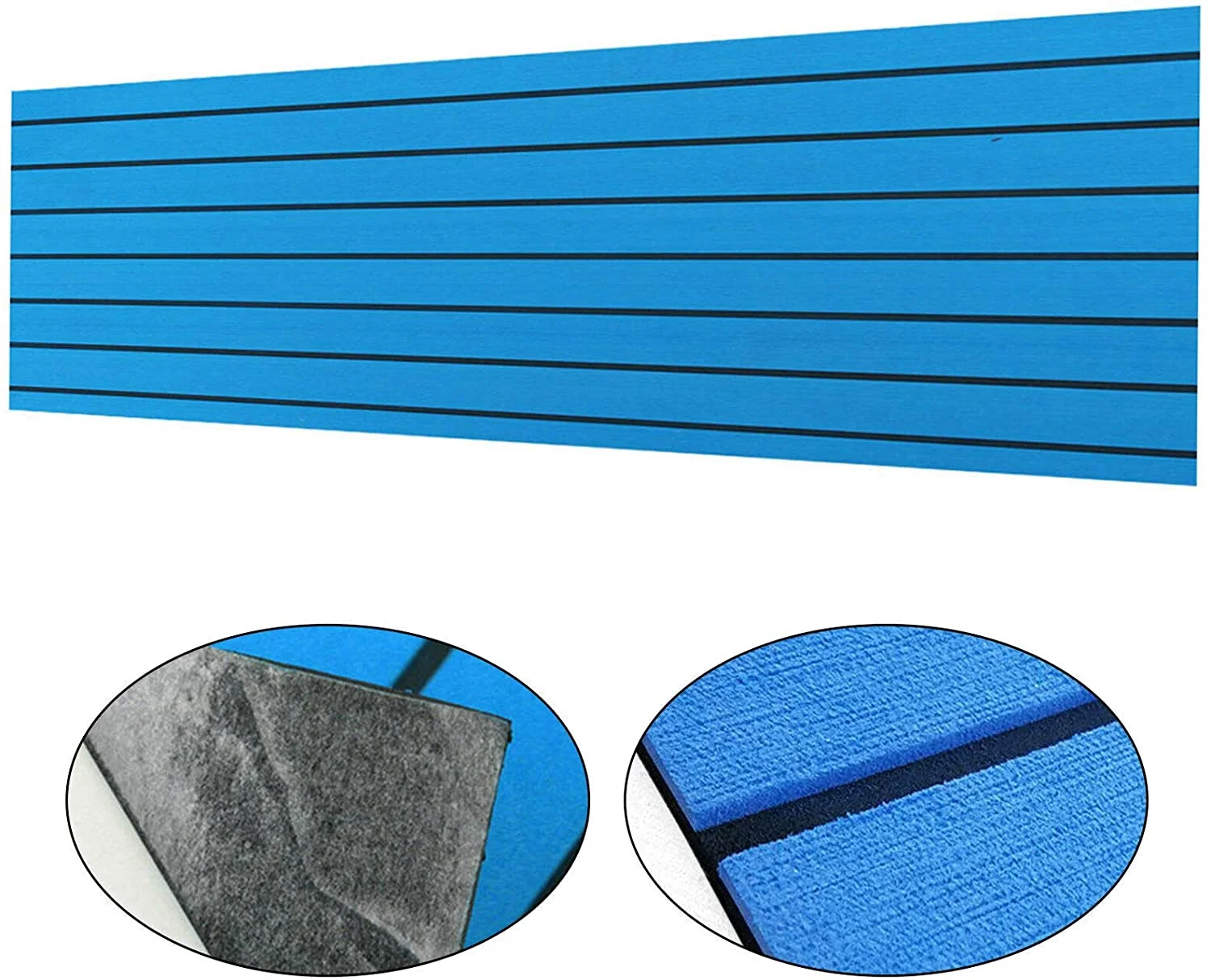 DENEST EVA Foam Teak Decking Sheet Non-Skid Self-Adhesive Sea Deck Carpet Mats 94.5"x35.4"