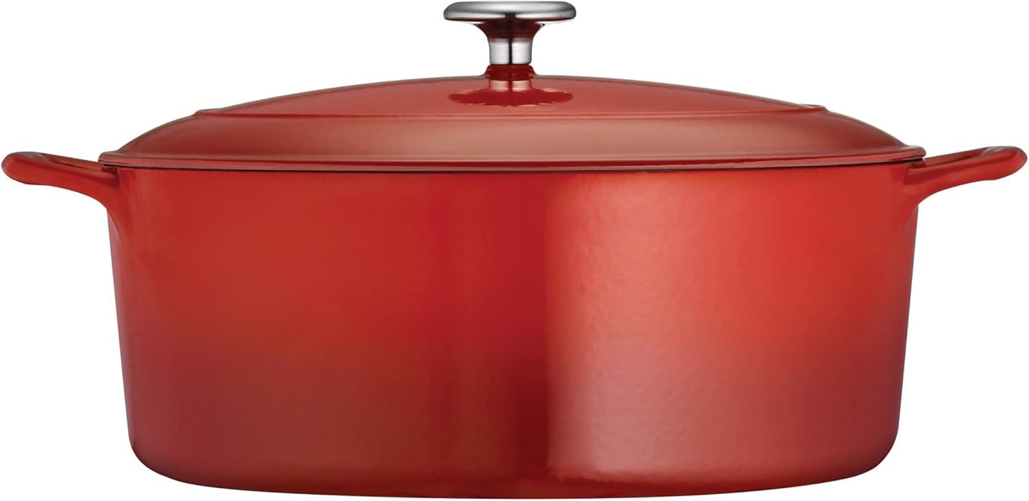 Tramontina Enameled Cast Iron Covered Dutch Oven 7-Quart Gradated Red, 80131/052DS