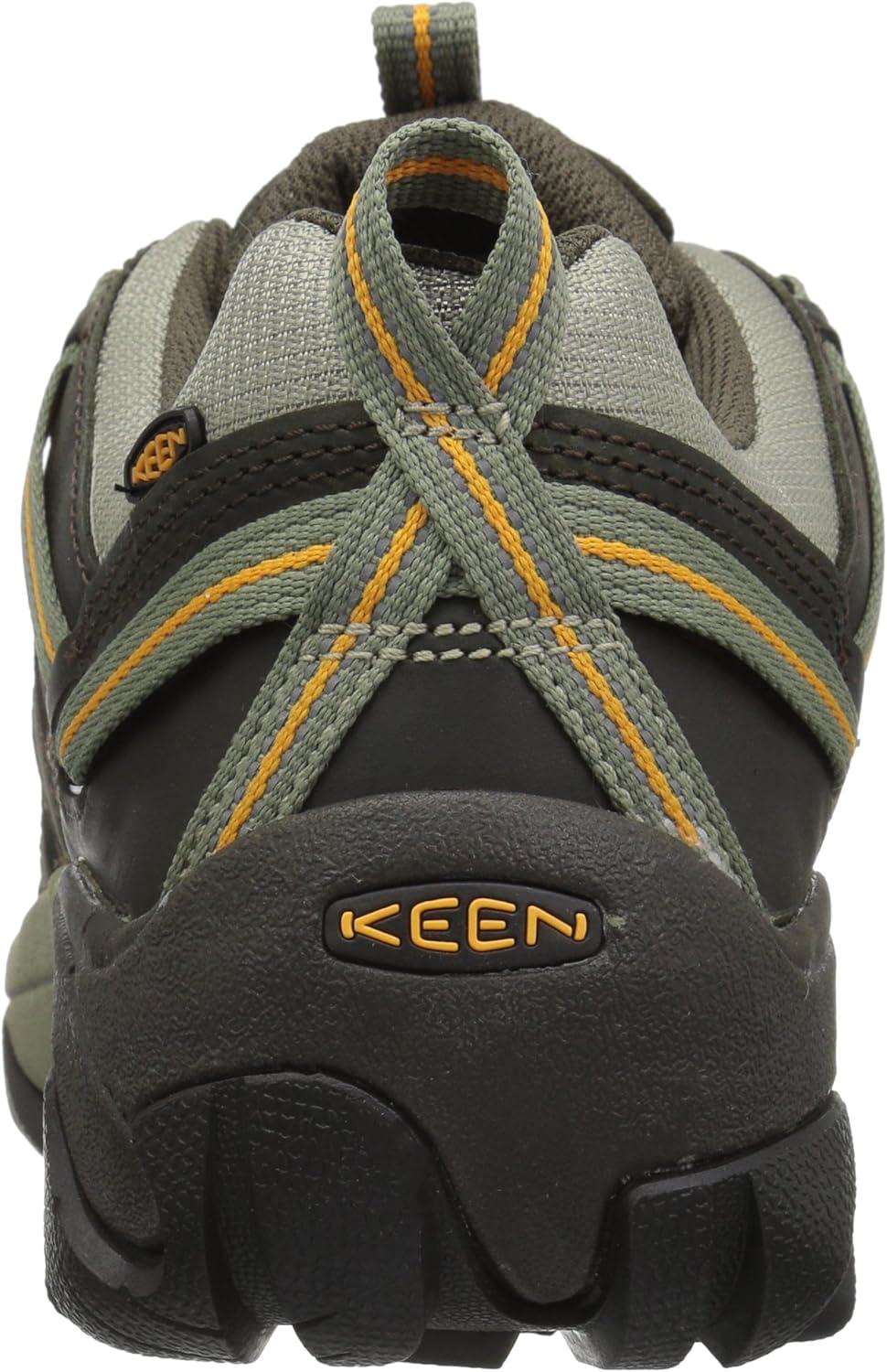 KEEN Men's Voyageur Low Height Breathable Hiking Shoes, Black Olive/Inca Gold, 10.5
