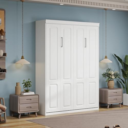 Black Wood Full Size Murphy Bed, Murphy Bed Full Space-Saving Wall Beds