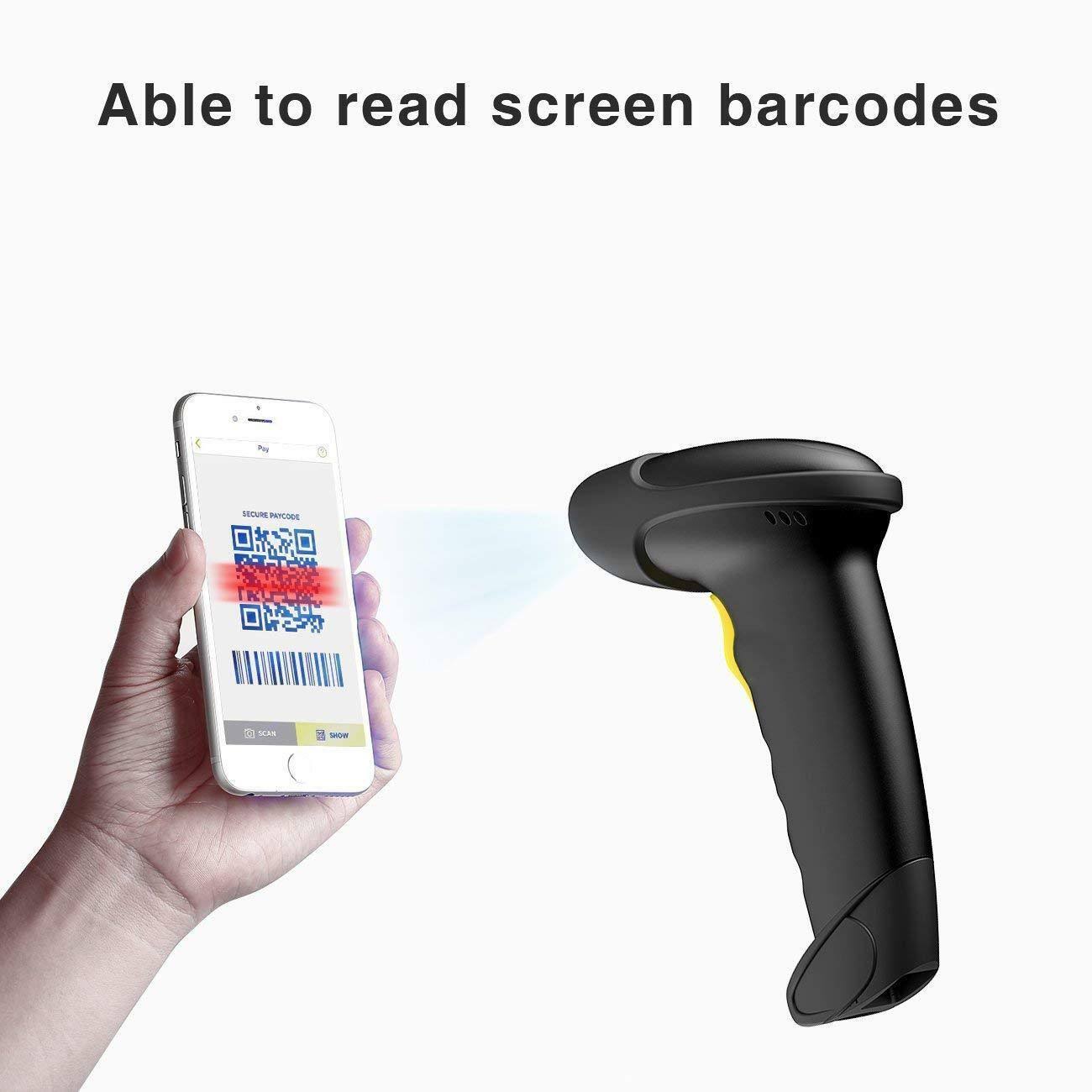 Inateck 2D Wireless Bluetooth Barcode Scanner, Read Barcodes on Displays, Black BCST-50