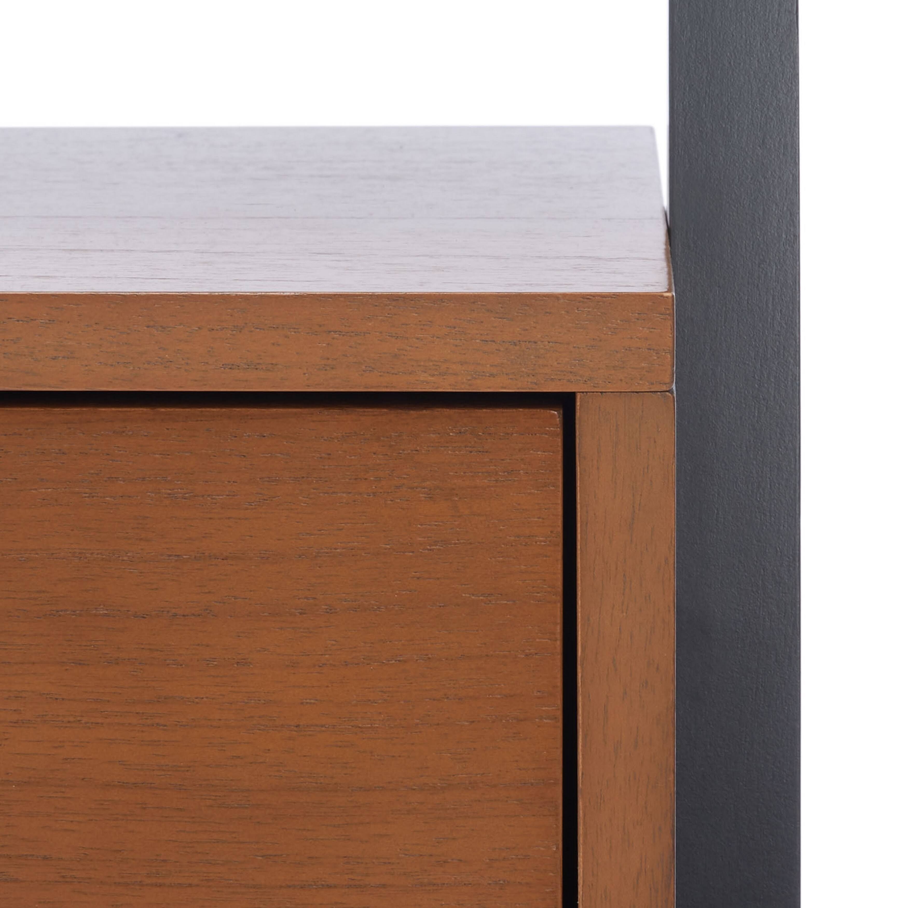 Safavieh Vlad 3 Shelf 1 Door Etagere-Natural / Charcoal