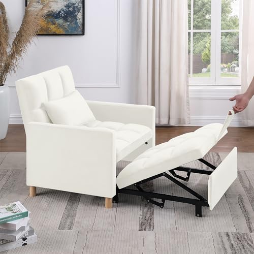 Sofa Bed,3-in-1 Sleeper Sofa Couch with Pull Out Bed, Adjustable Lounge Sofa Sleeper Chair, Sofa Bed Couch with Pillow