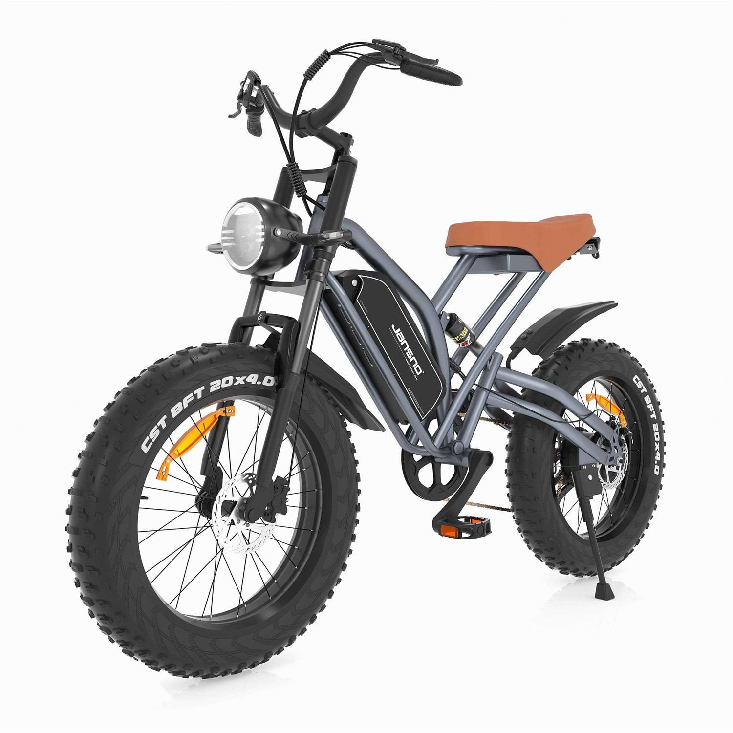JANSNO Electric Bike for Adults 20 x 4.0 Fat Tire Electric Bicycle with 750W Motor, 48V/14Ah Removable Battery and Dual Shock Absorber