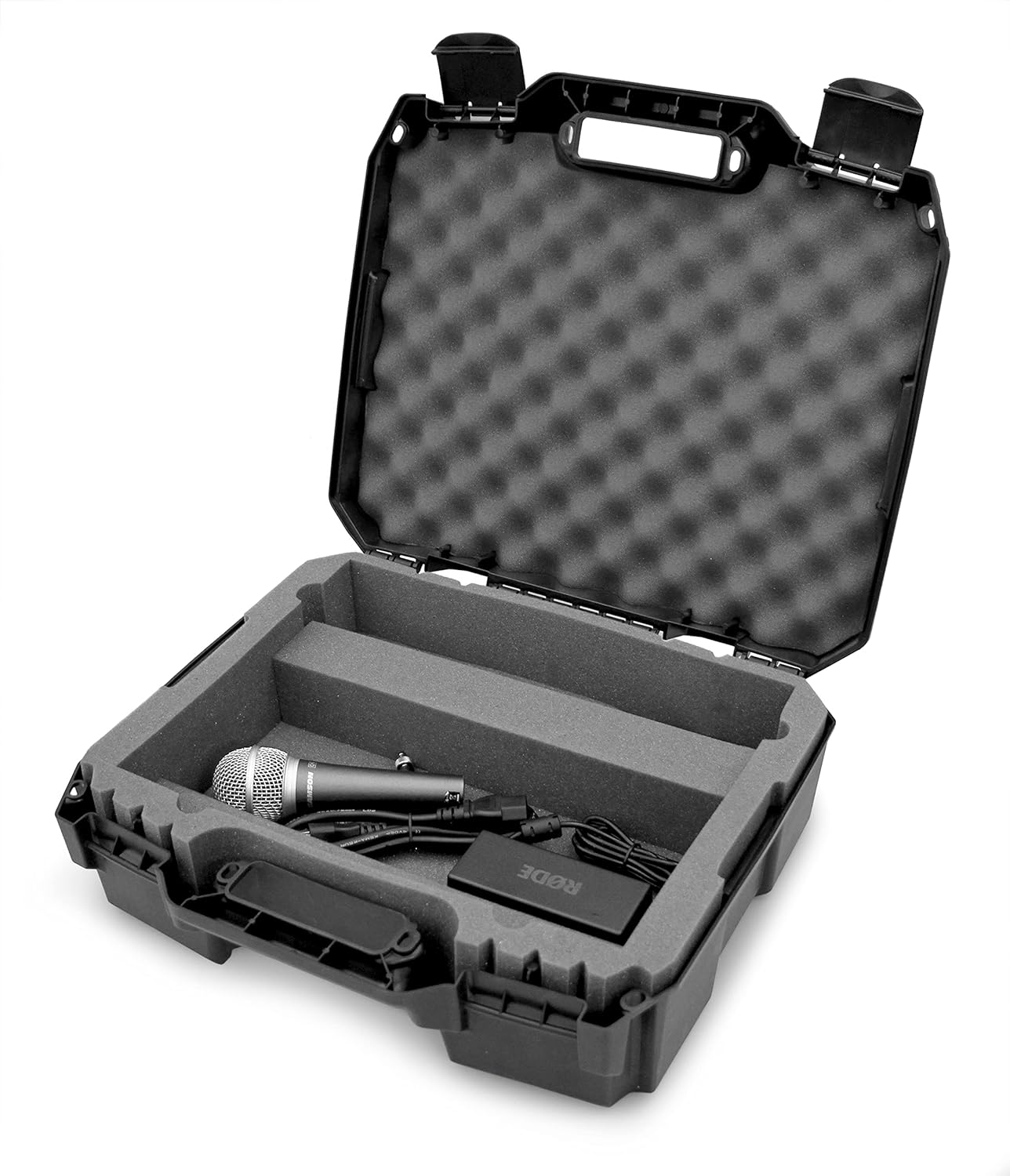 Casematix Podcast Equipment Hard Case Compatible With RodeCaster Pro , Podcasting Microphone and Podmic Audio Mixer Accessories