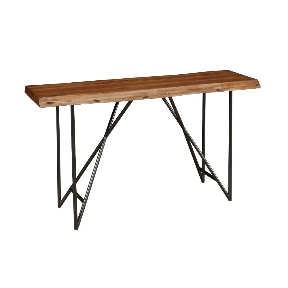 Space Efficient Sofa Console Table In Acacia Wood Brown- Saltoro Sherpi