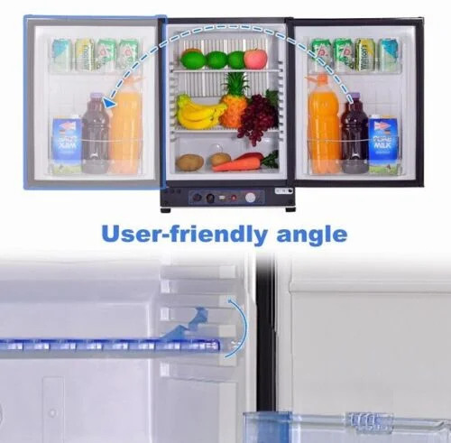 SMAD 1.4 Cu ft 3 Way Propane Gas Fridge Mini Outdoor Compact Camper RV Refrigerator Storage Reversible Door