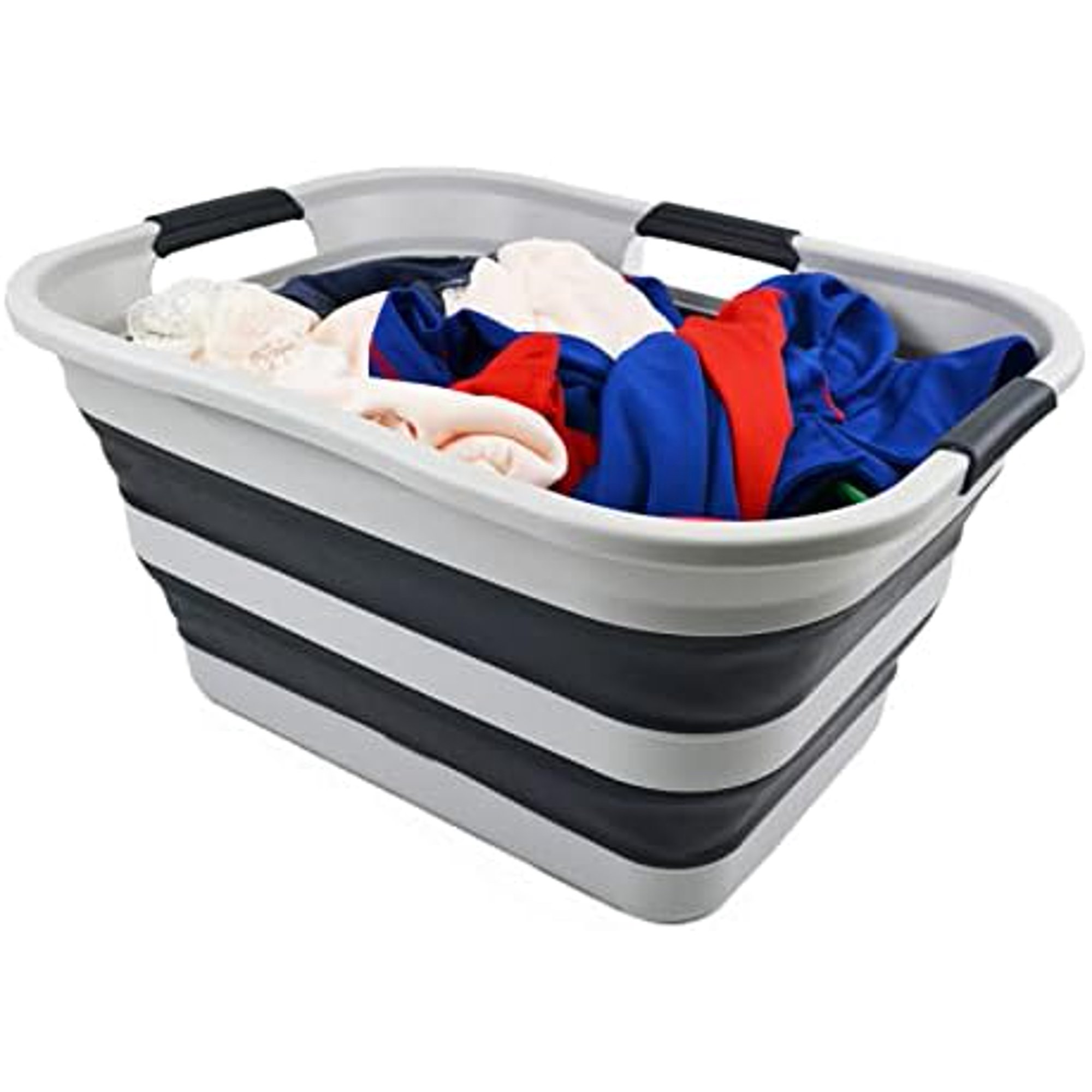 30L(8 gallon) Collapsible Plastic Laundry Basket - Foldable Pop Up Storage Container/Organizer - Space Saving Hamper/Basket