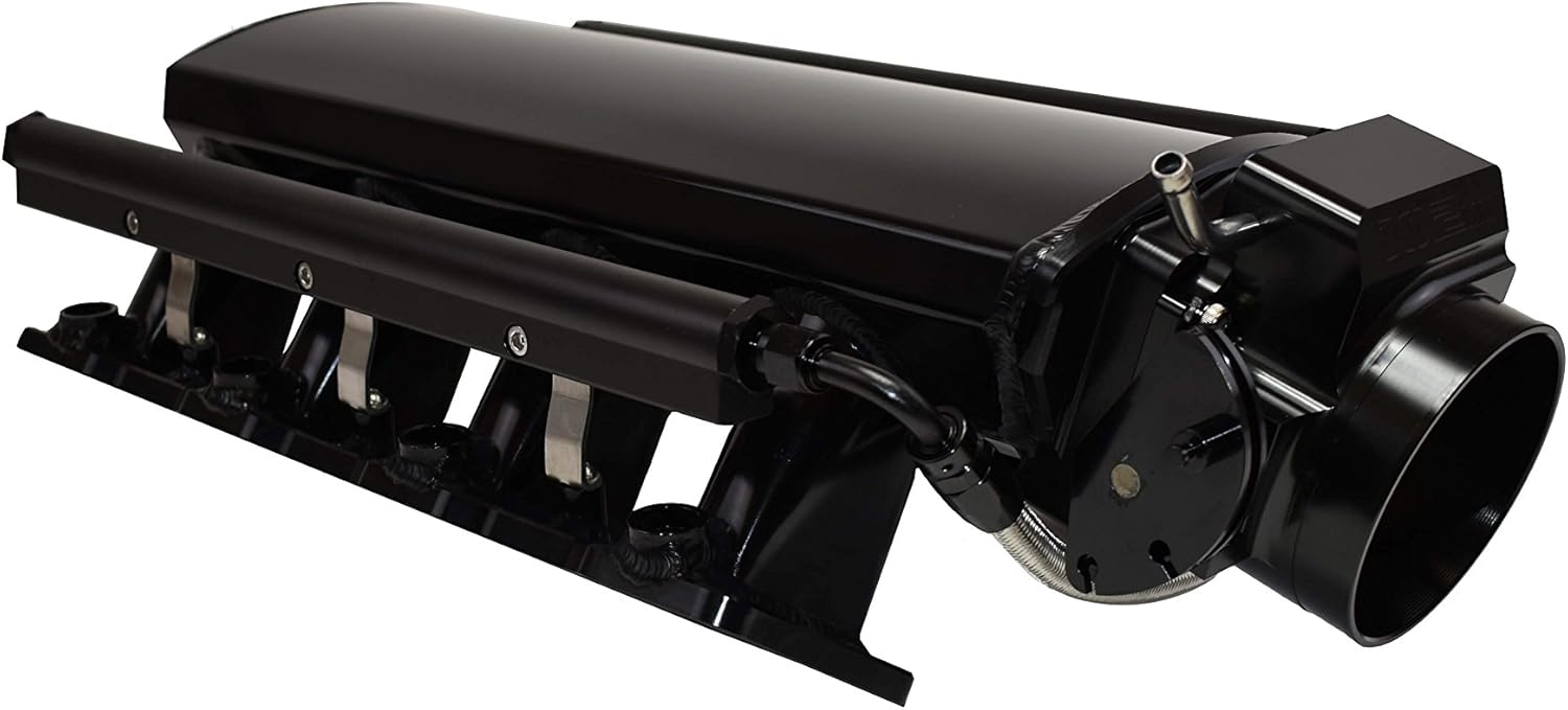 A-Team Performance - Intake Manifold 102mm Throttle Body Sheet Metal Fabricated - Compatible with Chevrolet GMC Pontiac LS LS1 LS2 LS6 EFI Black