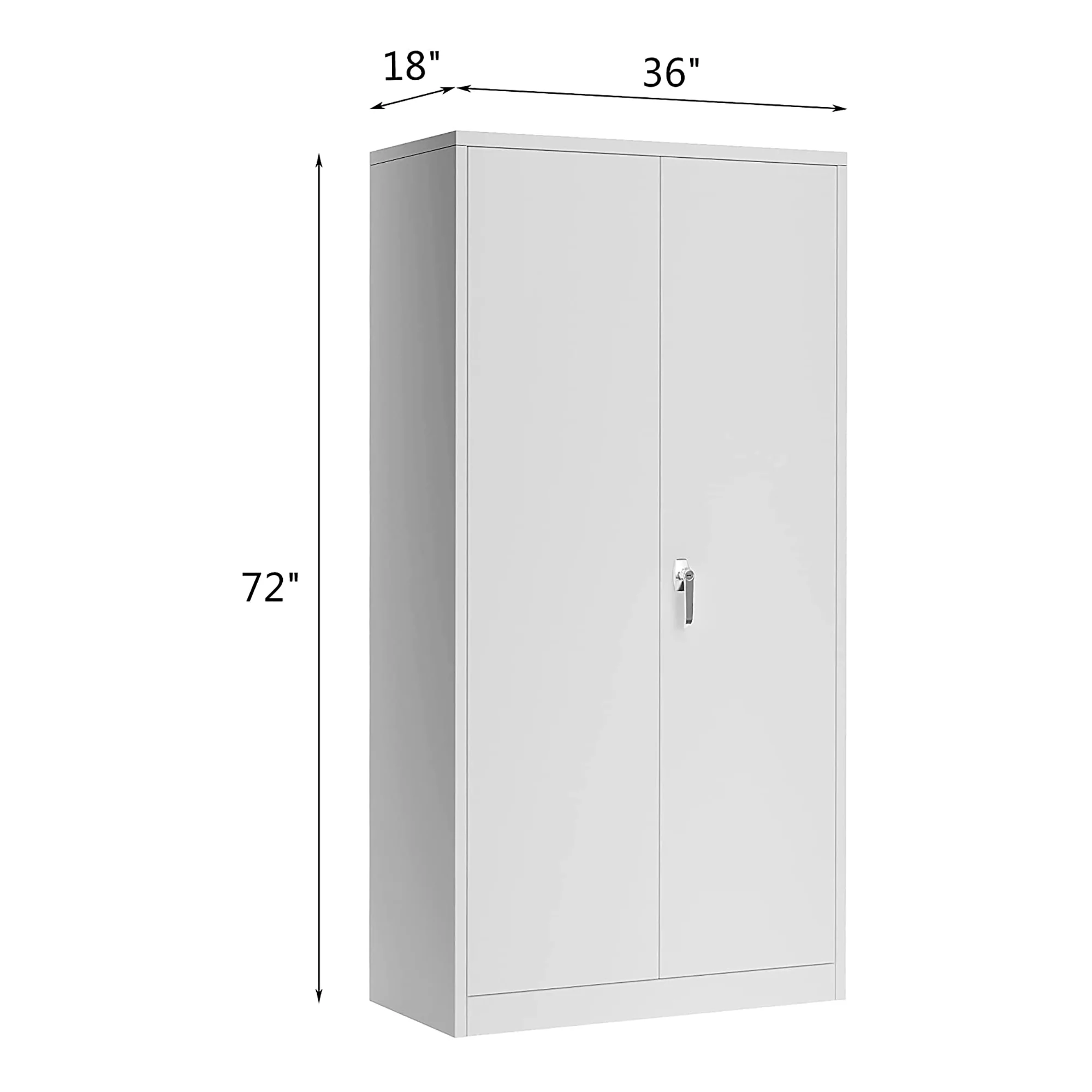 Aobabo 72 Inch Locking Storage Cabinet w/ Adjustable Shelves, Gray