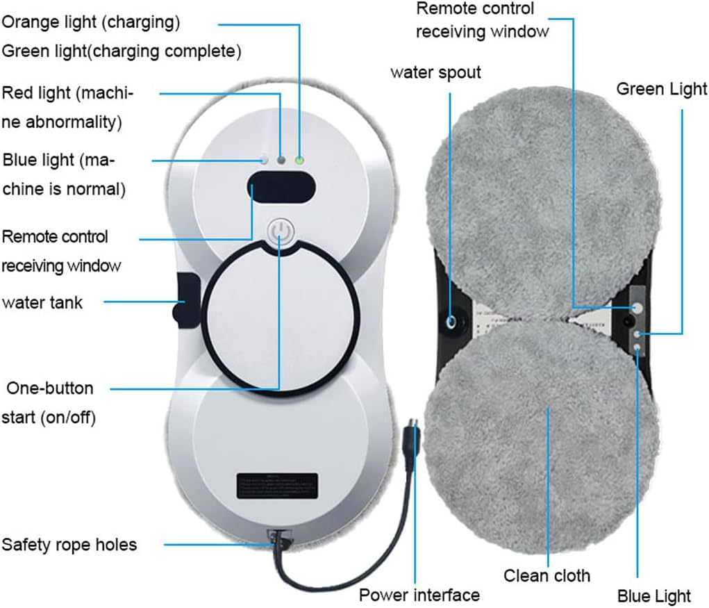 Window Cleaner Robot with Ultrasonic 5600PA Auto Water Glass Cleaning Automatic Smart Robot Cleaner