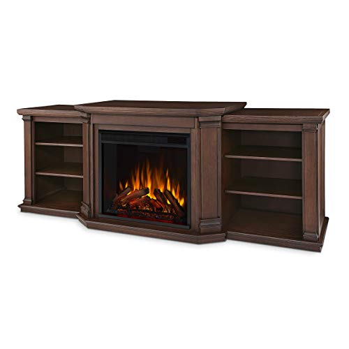 Real Flame Valmont 74" Electric Fireplace TV Stand for TVs up to 70 inches, Entertainment center with adjustable shelves and storage