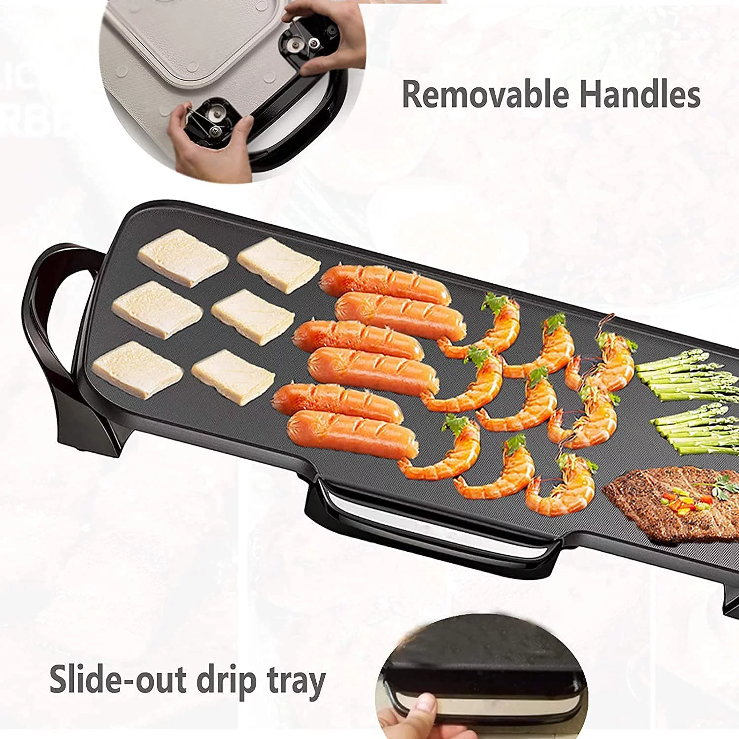 Extra-Large Nonstick Electric Griddle 22-Inch, with Removable Handles