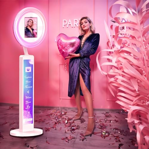 iPad Photo Booth for 10.2in 10.9in 11in 12.9in Ipad, Portable Photo Booth with RGB Music Sync, Software APP, Remote Control, Ring Light