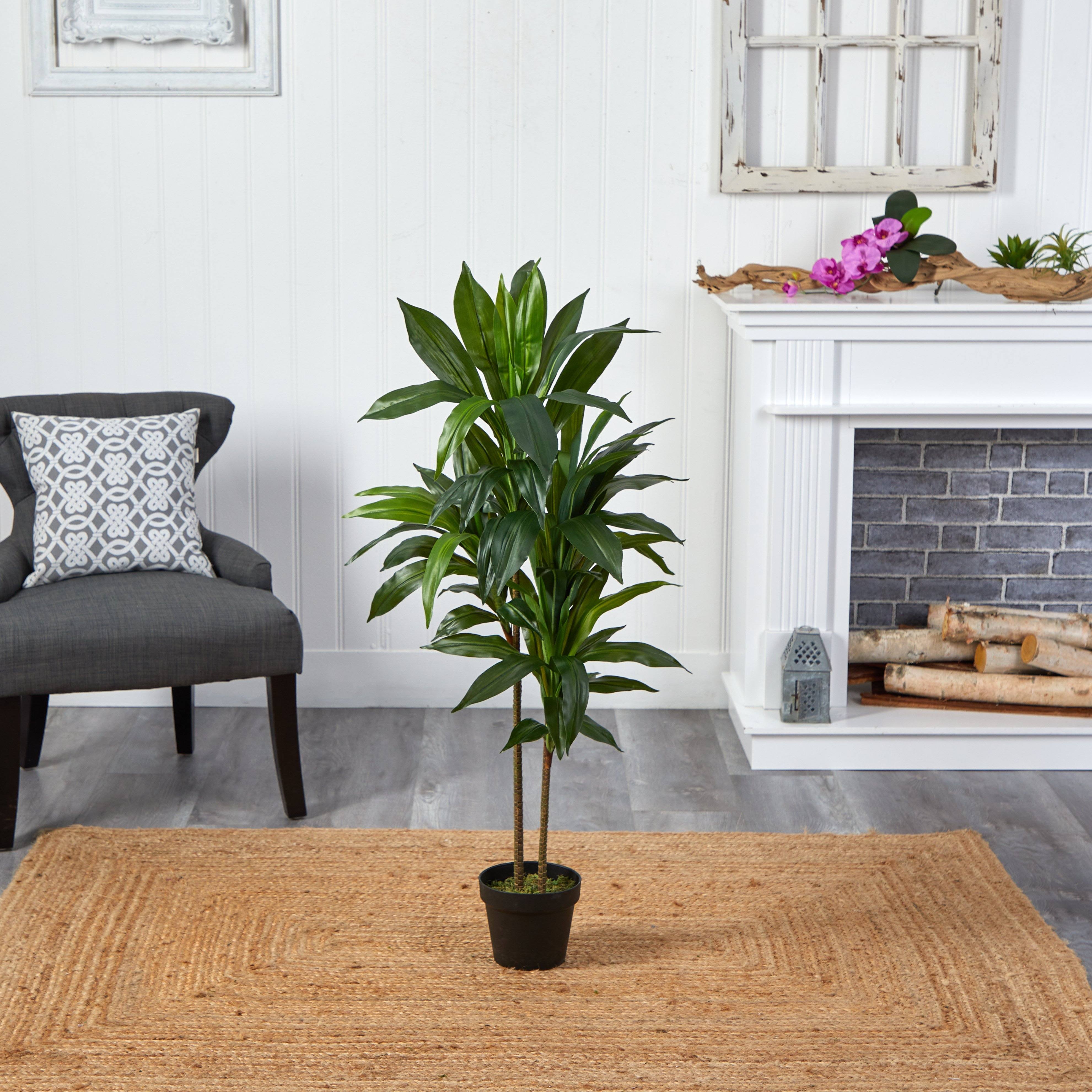 Nearly Natural 48x22 Dracaena Silk Plant (Real Touch)