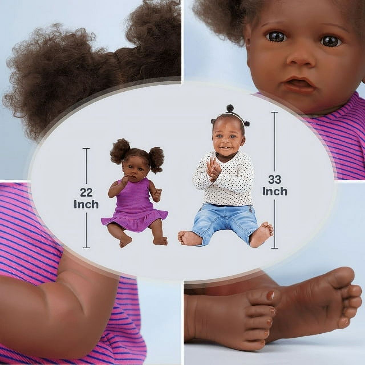 RSG 22 Inch Reborn Baby Dolls Black