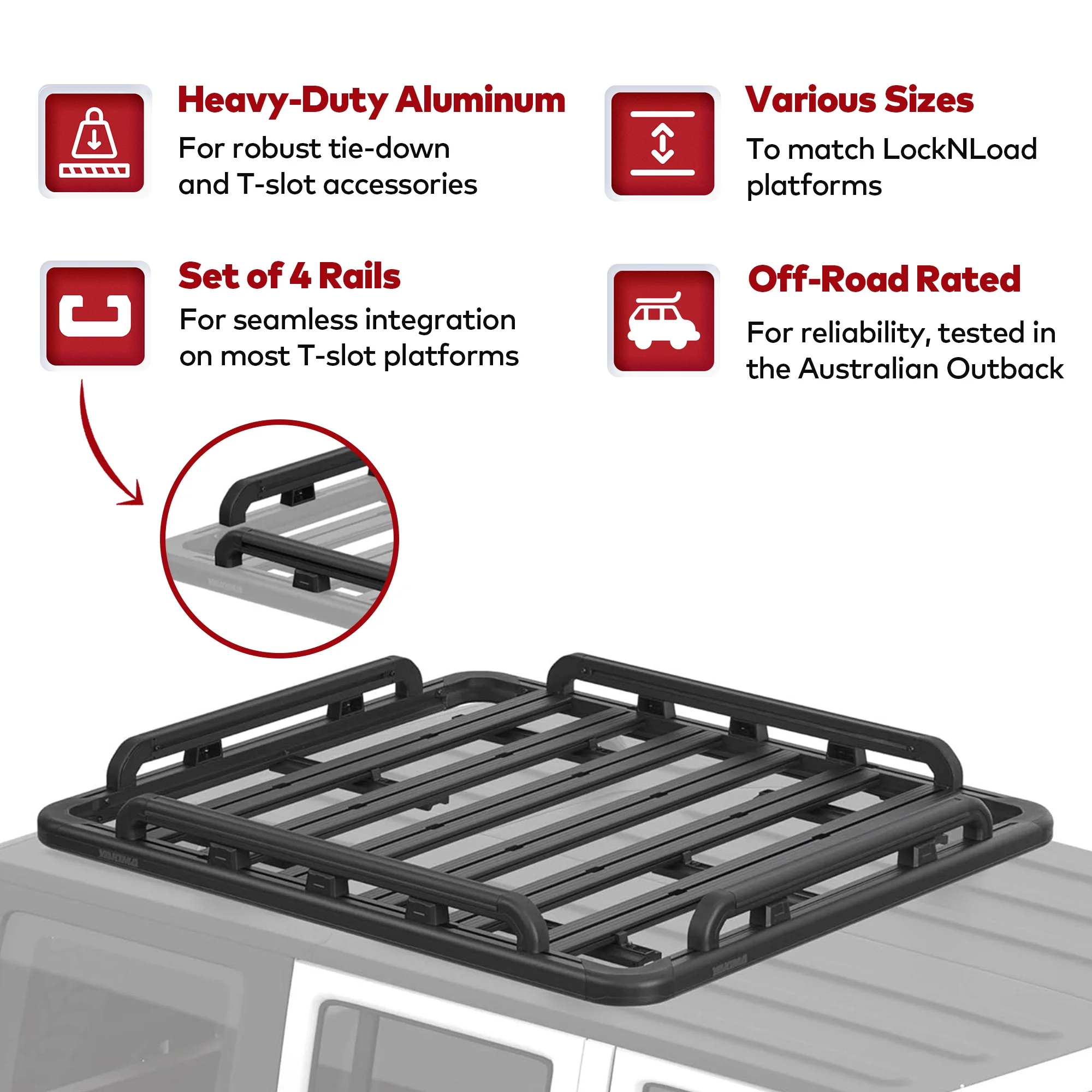 YAKIMA 60 by 54 Inch LockNLoad Perimeter Raised Rail Kit for Roof Rack