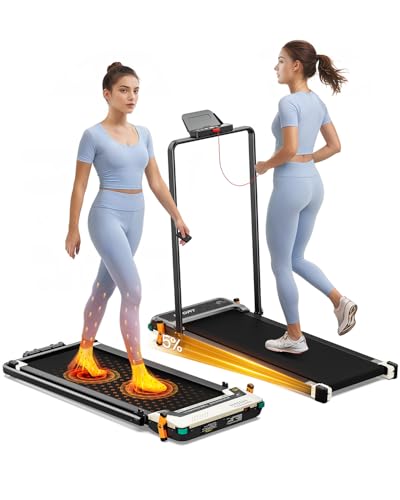 FUNRAY Versatile Walking Pad Treadmill with Incline - Dual-Sided Under Desk Treadmill with Foot Massage