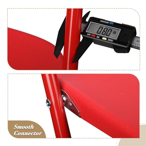 Athena Collection Red Plastic Folding Chairs for Adults, 10 Pack