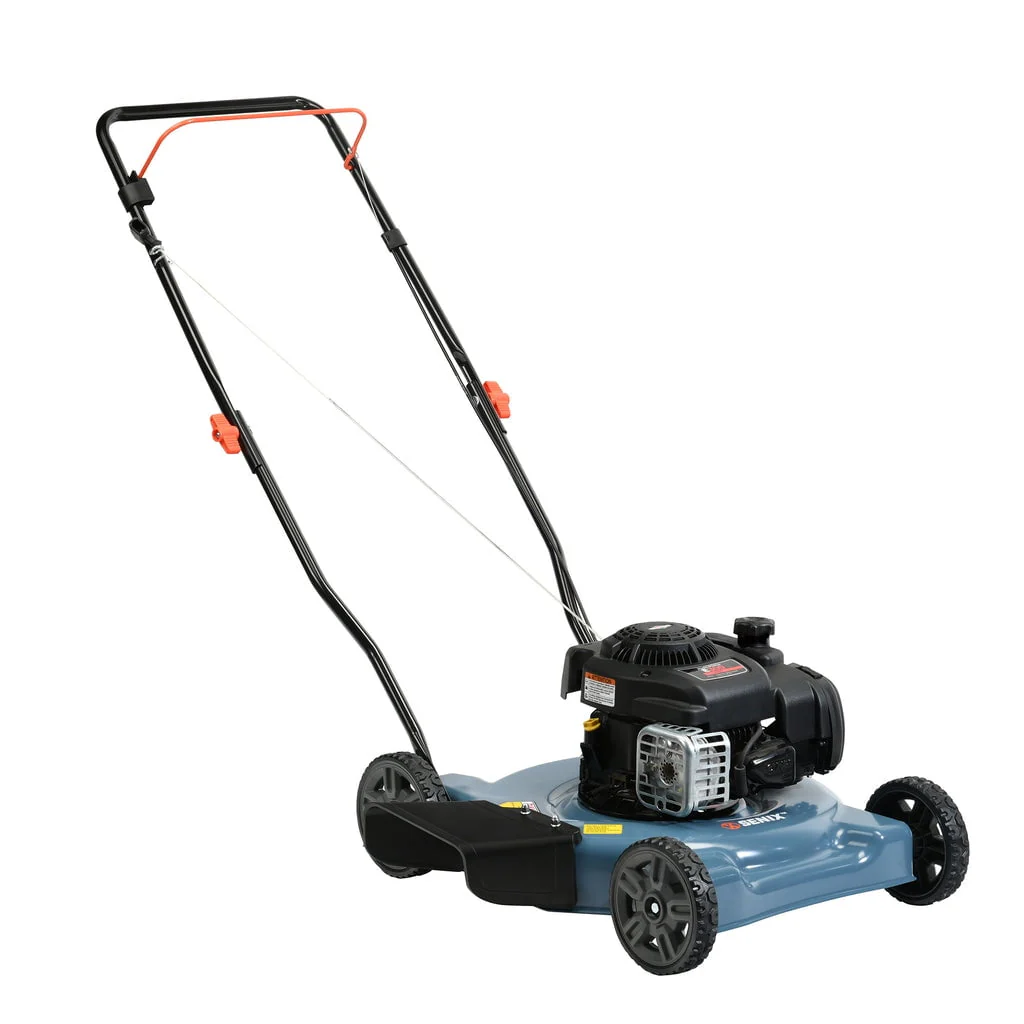 SENIX Gas Lawn Mower, 20-Inch, 125 cc 4-Cycle Briggs & Stratton Engine, Push Lawnmower with Side Discharge, 3-Position Height Adjustment, LSPG-L2