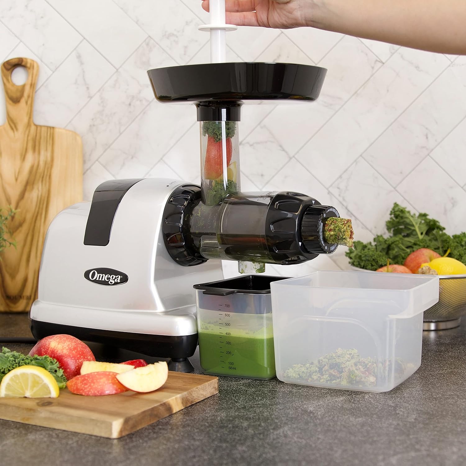 Omega J8006HDS Cold Press Juicer Machine Vegetable and Fruit Juice Extractor and Nutrition System, Triple-Stage Slow Masticating Juicing Technology