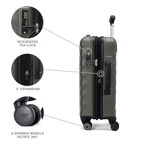 Travelpro Maxlite Air V2 Hardside Expandable Carry on Luggage, 8 Spinner Wheels, Lightweight Hard Shell Suitcase, TSA lock, Black, Carry On 21-Inch