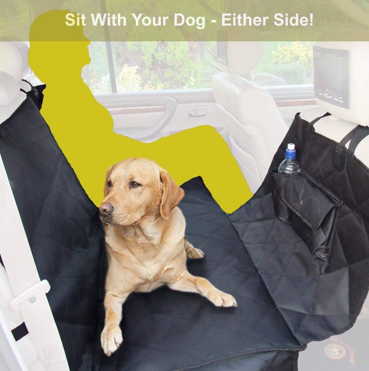 Pet Car Seat Cover for Dogs - Heavy Duty Luxury Rear Seat Hammock Protector - Wa