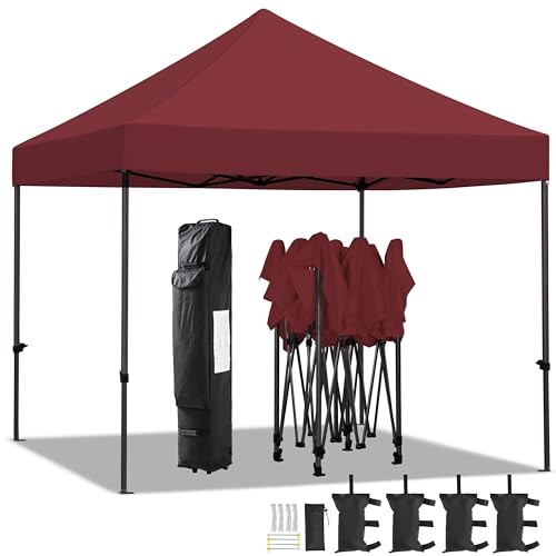 Yaheetech Heavy Duty Pop Up Canopy Tent, 10x20 Commercial Instant Shelter Tent for Wedding, Parties, Adjustable Outdoor Canopy with Wheeled Carry Bag