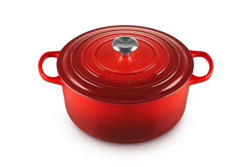 Le Creuset Enameled Cast Iron Signature Round Dutch Oven, 5.5 qt., Cerise