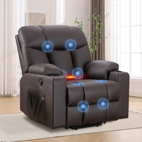 ANJ Large Power Lift Recliner Chair with Massage and Heat for Elderly Big People, Electric Wide Recliners