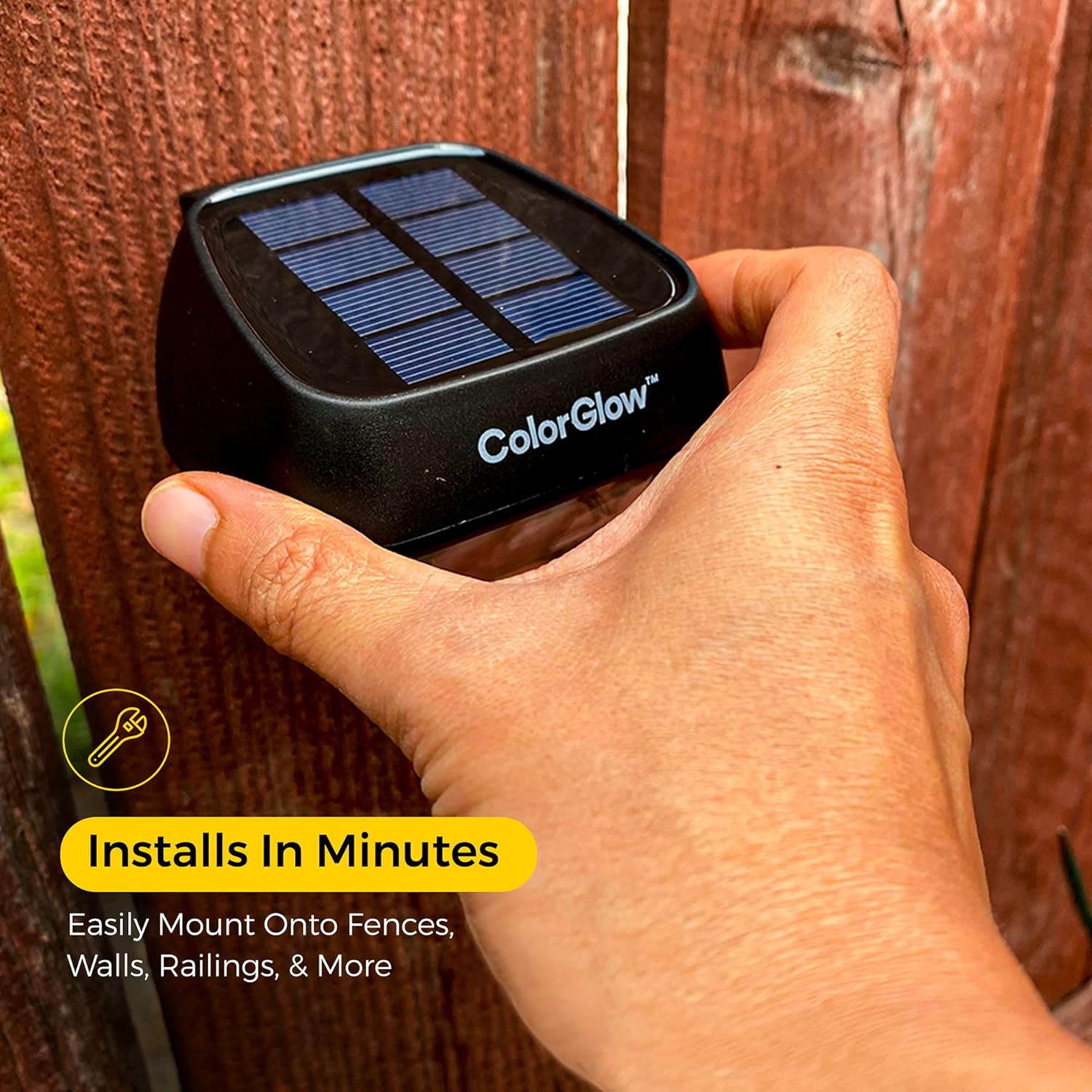 BRIGHTOLOGY - Color Glow Solar Outdoor Lights (4 LED Lights) - Waterproof Outdoor Solar Lights Outdoor - Powered Rainbow