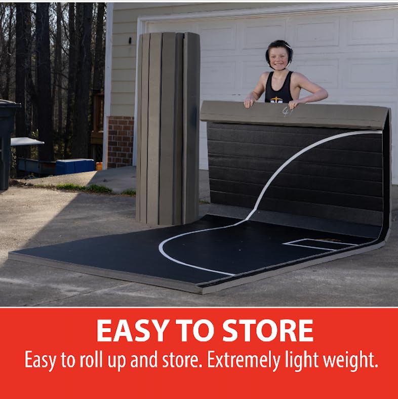 Gold Medal Sports 10' x 10' Wrestling Mat, Jiu Jitsu BJJ & Judo Tatami Mats for Home, Flexi Roll