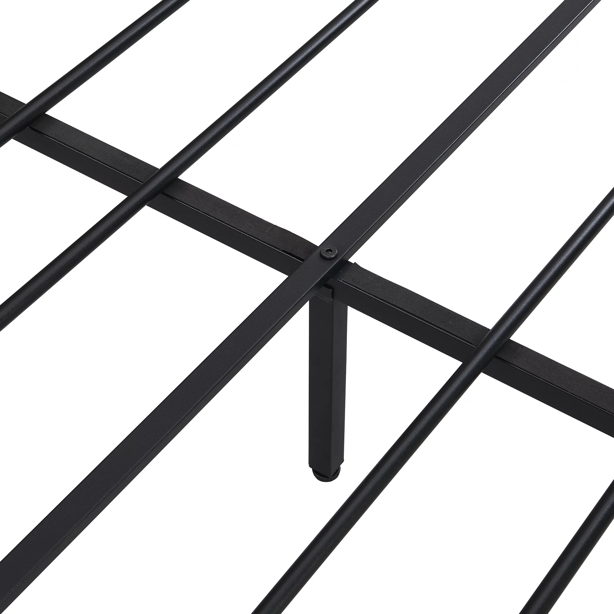 KINFFICT King Size Metal Platform Bed Frame with Wooden Headboard and Footboard, with USB Liner, Sturdy Steel Slat Support, 10.4" Underbed Storage