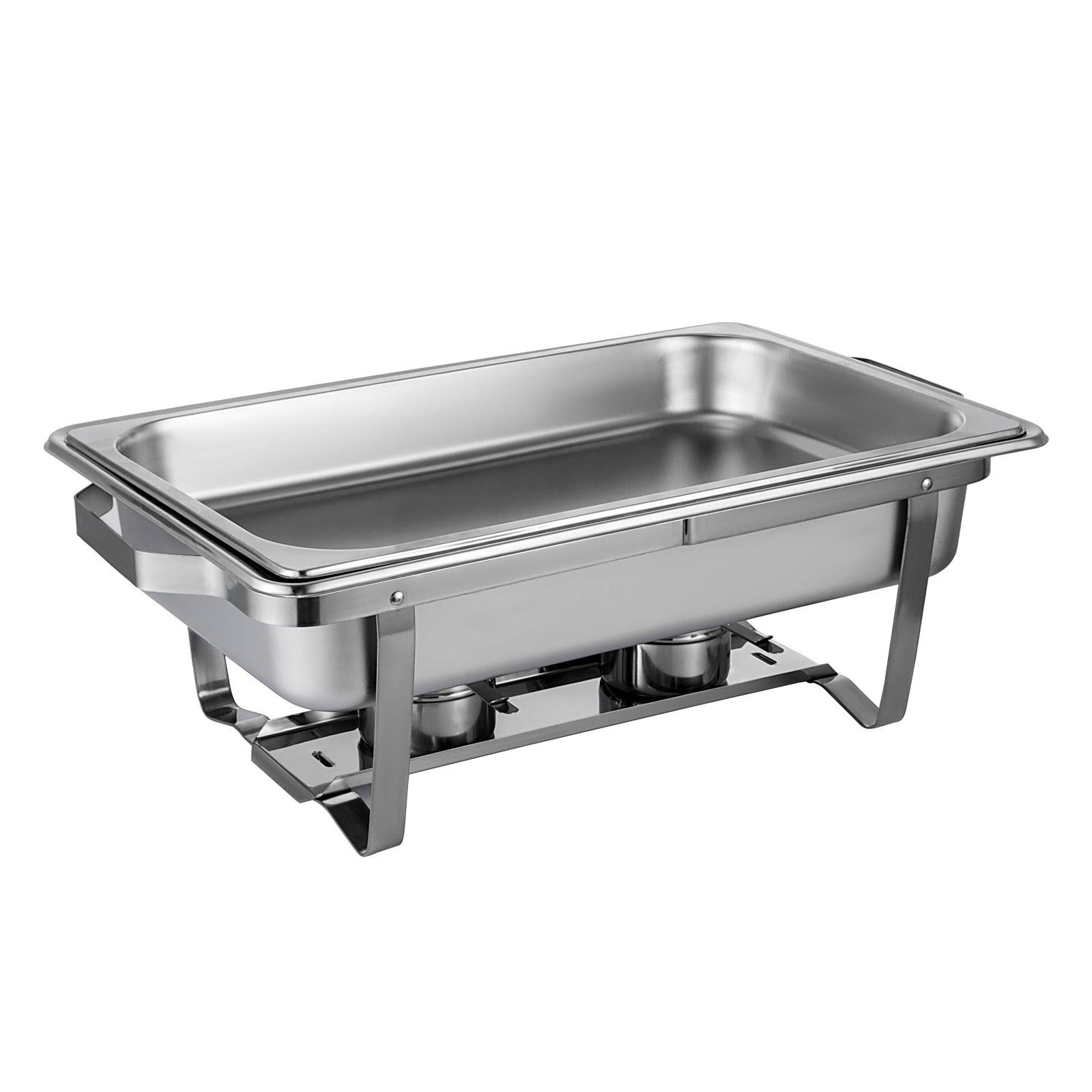Mophorn Chafing Dish 8 Packs 8 Quart Stainless Steel Full Size Rectangular Chafers for Catering Buffet Warmer Set with Folding F