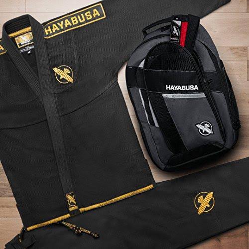 Hayabusa Lightweight Pearl Weave Jiu Jitsu Gi, Black/Gold A3